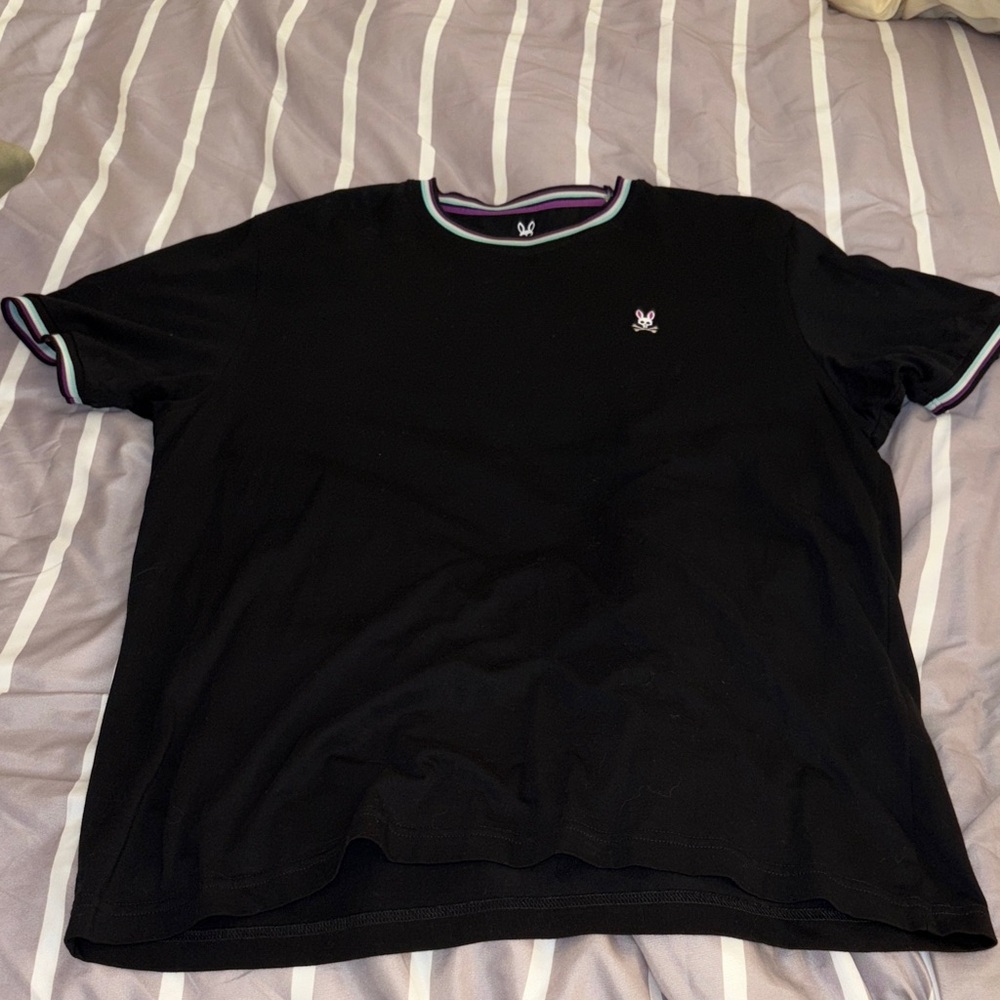 Psycho Bunny Black Tee with Embroidered Logo